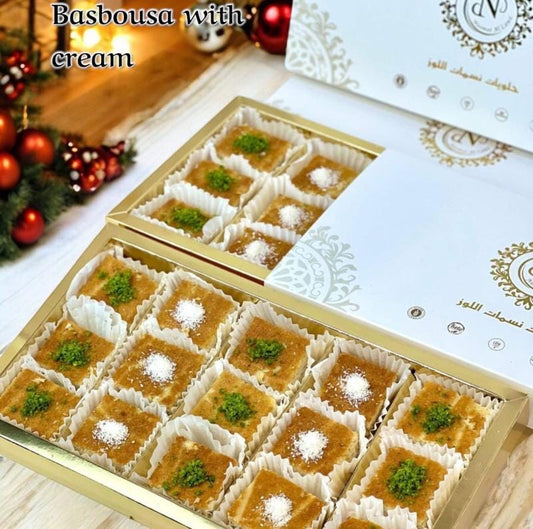 بسبوسة بالقشطة كيتو صغير